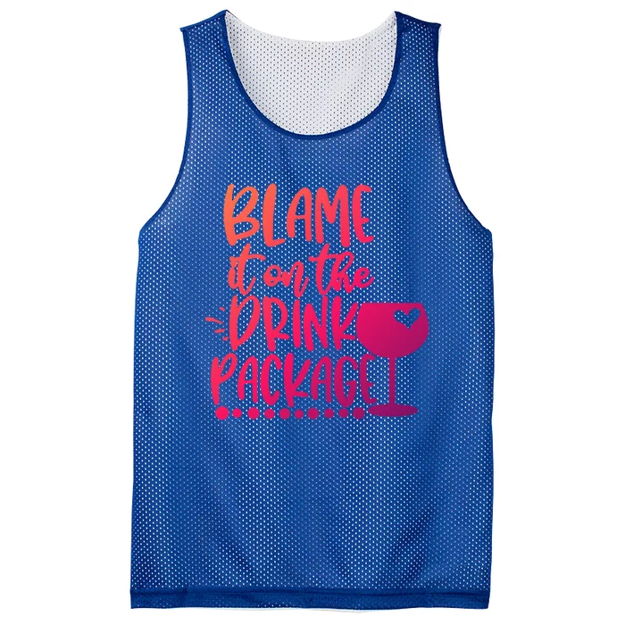 Blame It On The Package Cruise Alcohol Wine Lover Gift Mesh Reversible Basketball Jersey Tank