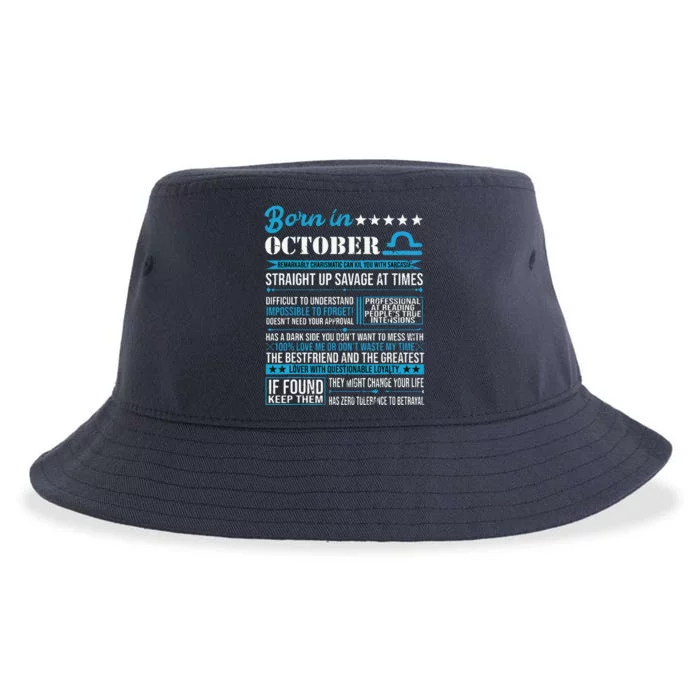 Born In October Libra Horoscope Birthday Gift Sustainable Bucket Hat