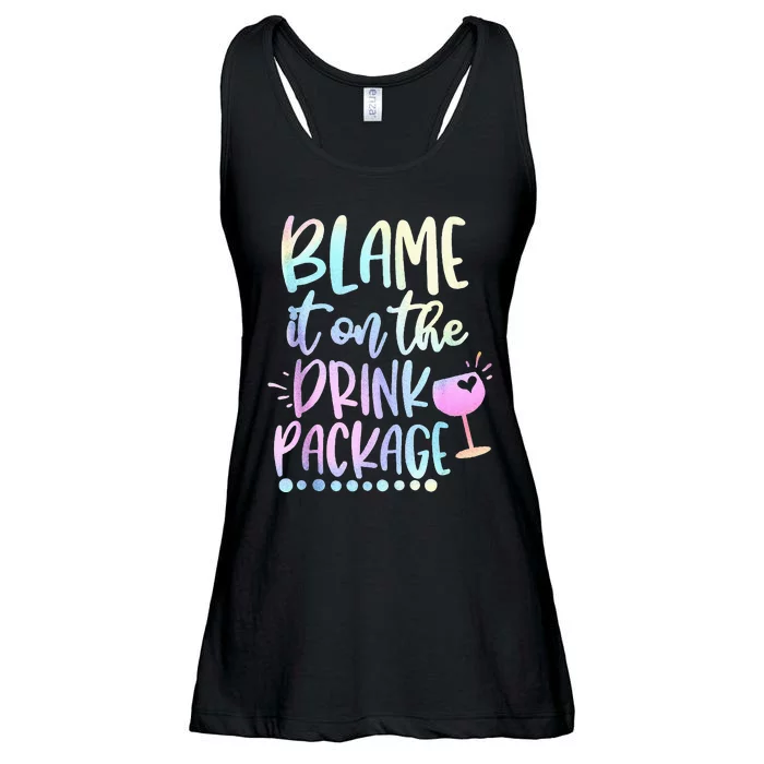 Blame It On The Drink Package Cruise Alcohol Wine Lover Ladies Essential Flowy Tank