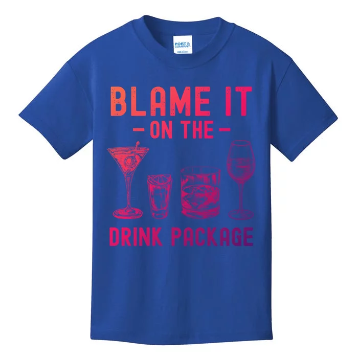 Blame It On The Package Funny Funny Cruise Vacation Gift Kids T-Shirt