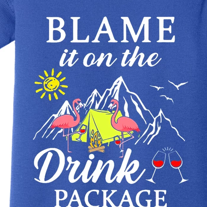 Blame It On The Package Wine Camping Great Gift Baby Bodysuit