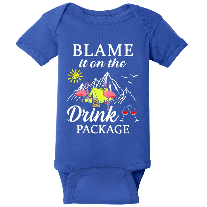 Blame It On The Package Wine Camping Great Gift Baby Bodysuit