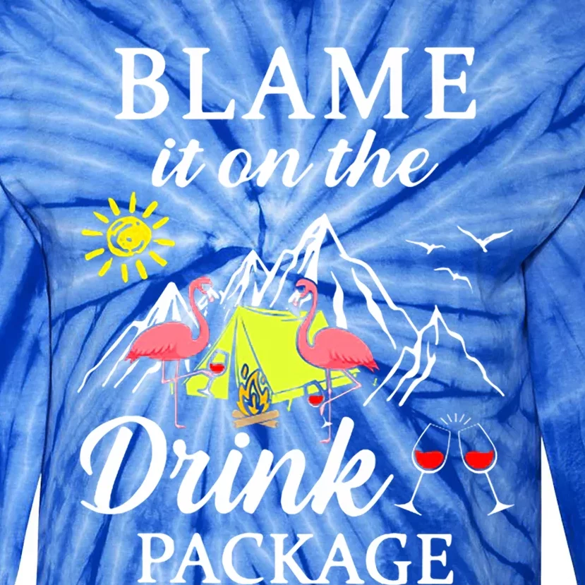 Blame It On The Package Wine Camping Great Gift Tie-Dye Long Sleeve Shirt