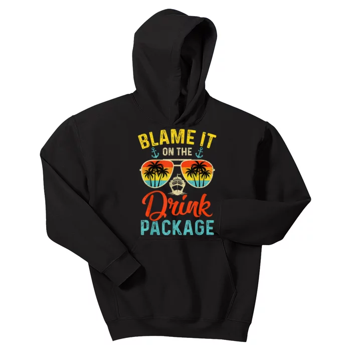 Blame It On The Drink Package Cruise Cruising Matching Kids Hoodie