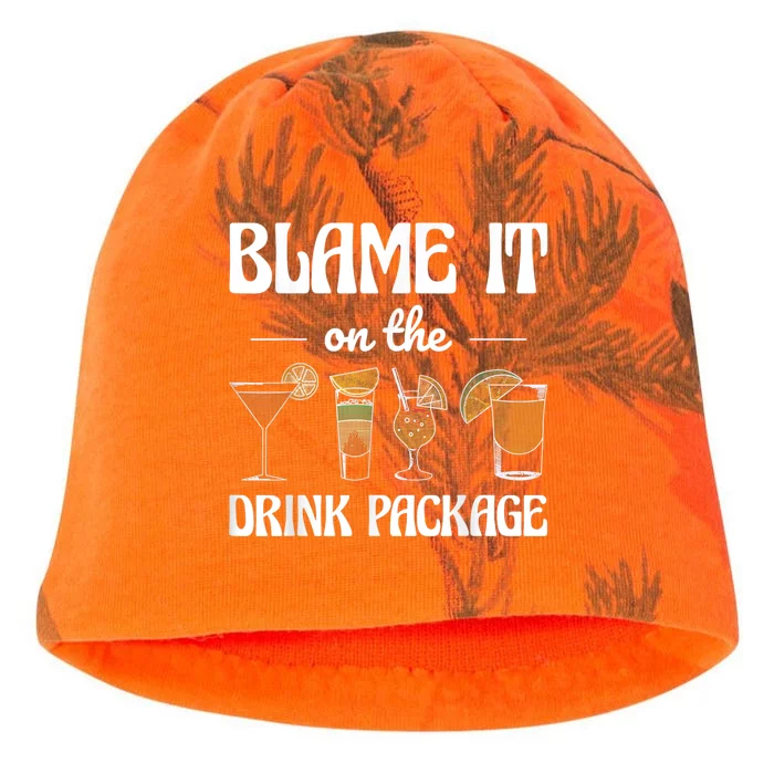 Blame It On The Drink Package Humor Funny Cruise Kati - Camo Knit Beanie