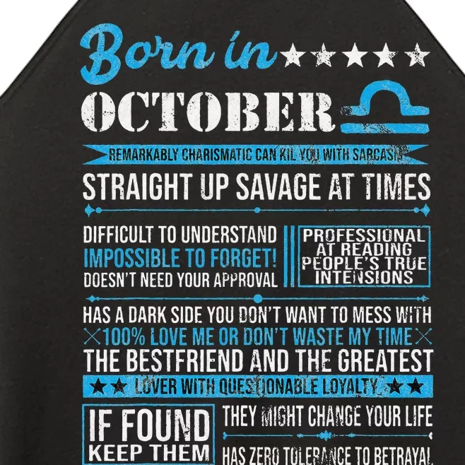 Born in October Libra Horoscope Birthday Gift Women’s Perfect Tri Rocker Tank