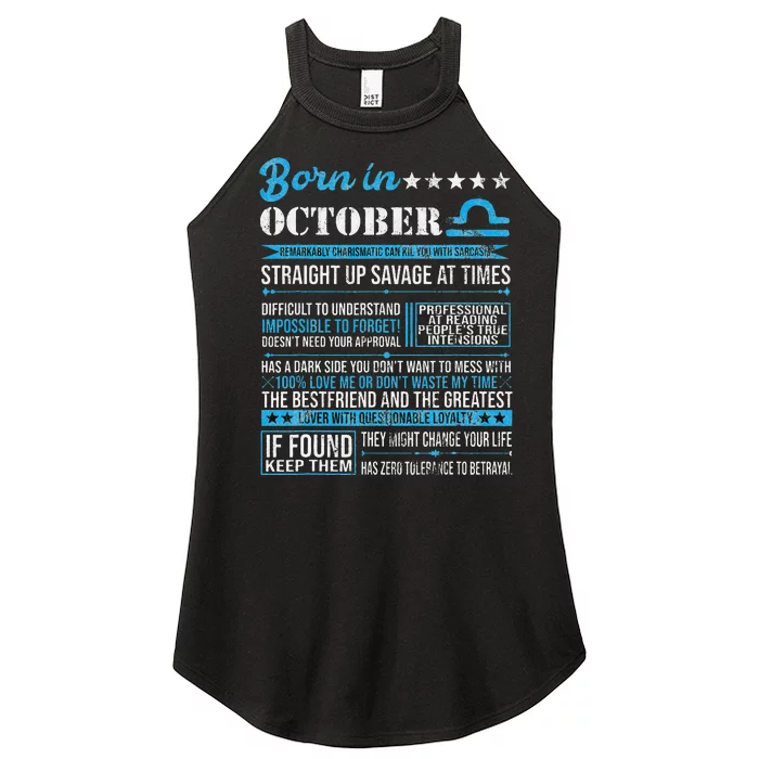 Born in October Libra Horoscope Birthday Gift Women’s Perfect Tri Rocker Tank