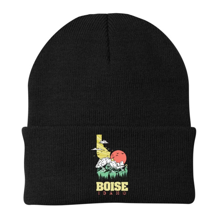 Boise Idaho Outdoors Nature Mountains Vintage State Pride Knit Cap Winter Beanie