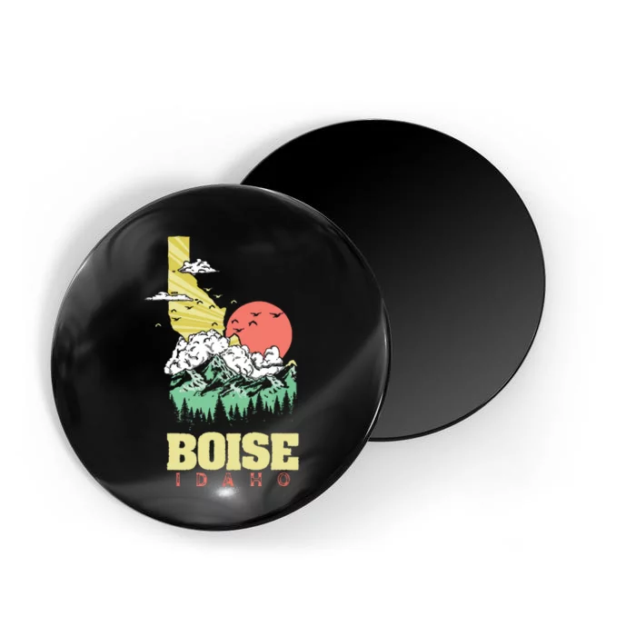 Boise Idaho Outdoors Nature Mountains Vintage State Pride Magnet