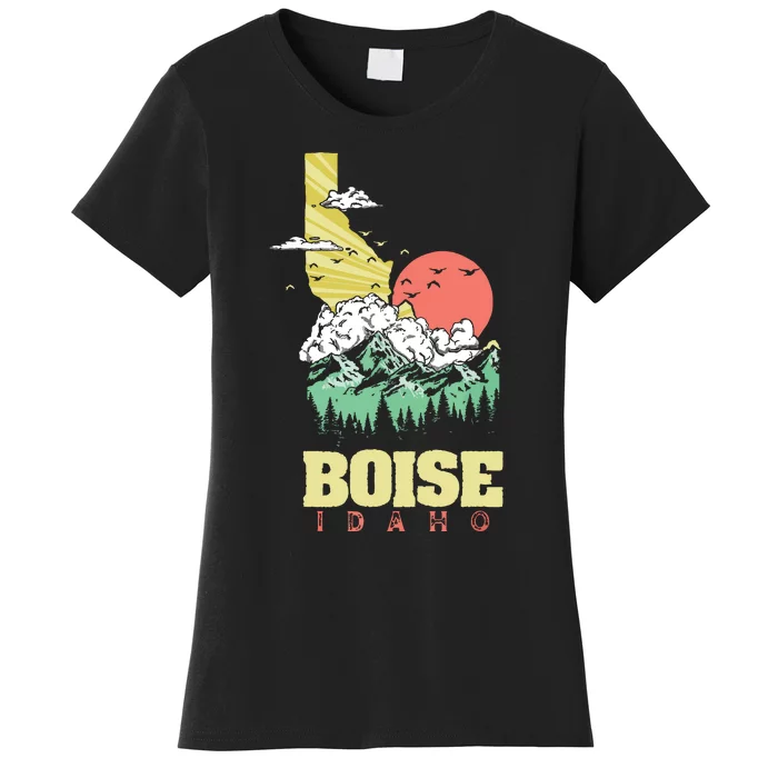 Boise Idaho Outdoors Nature Mountains Vintage State Pride Women's T-Shirt