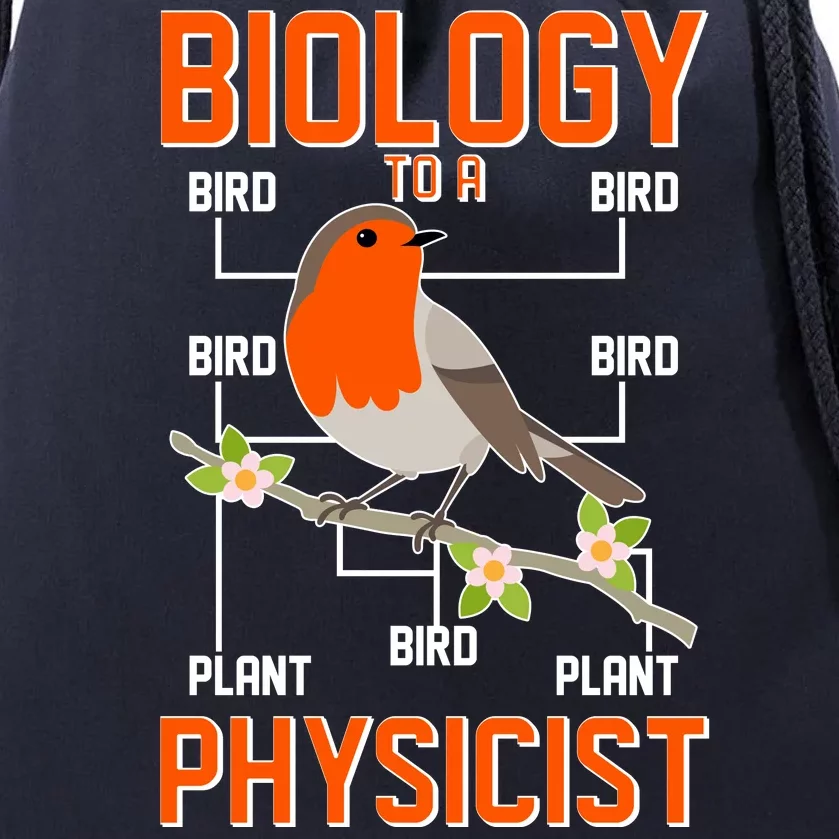 Biology To A Physicist Bird Biagram Drawstring Bag