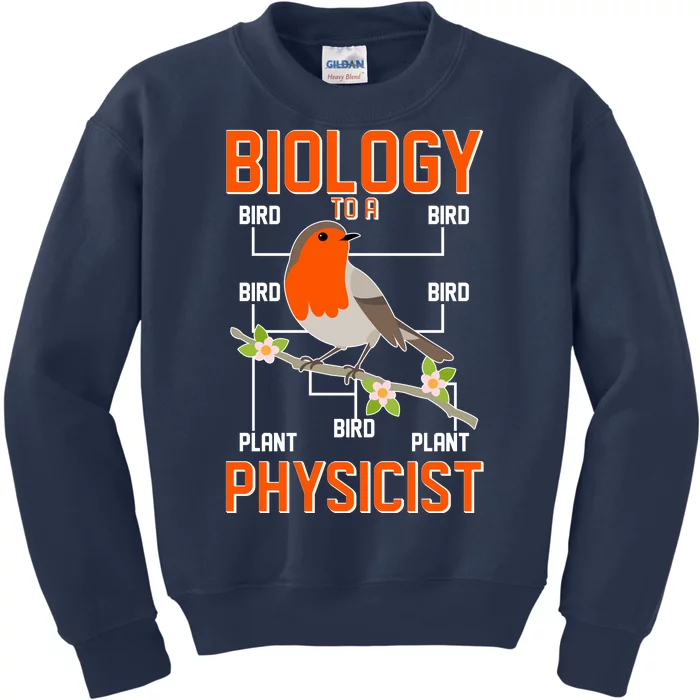 Biology To A Physicist Bird Biagram Kids Sweatshirt