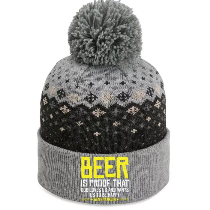 Beer Is Proof That God Drinking Team Beer Gift The Baniff Cuffed Pom Beanie