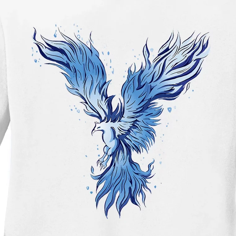 Blue Ice Phoenix Royal Phoenix Blue Ladies Long Sleeve Shirt