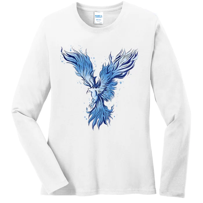 Blue Ice Phoenix Royal Phoenix Blue Ladies Long Sleeve Shirt