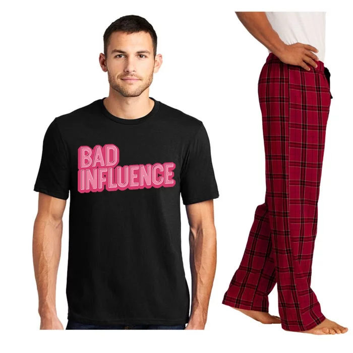 Bad Influence Pink Letters Pajama Set