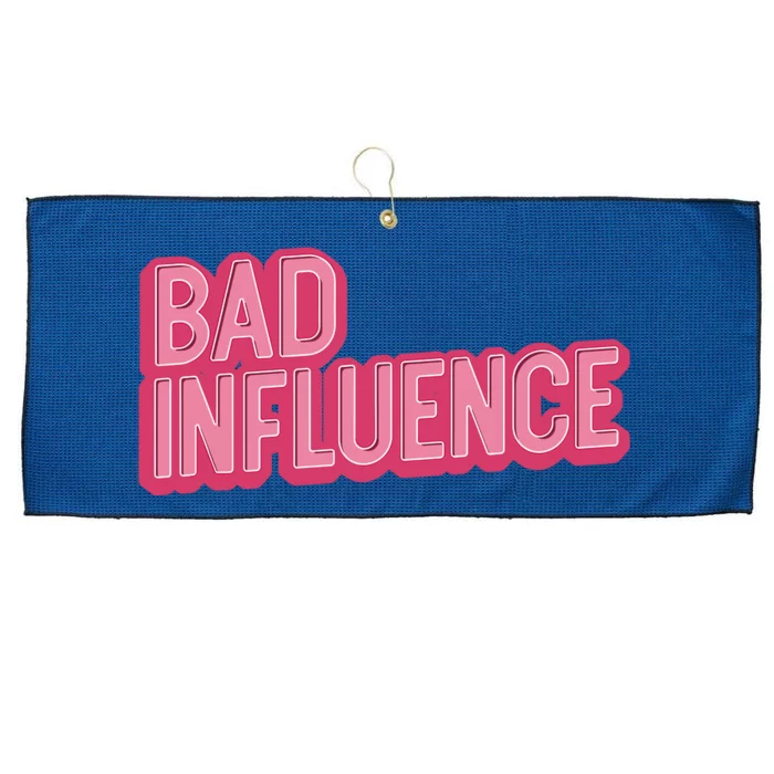 Bad Influence Pink Letters Large Microfiber Waffle Golf Towel