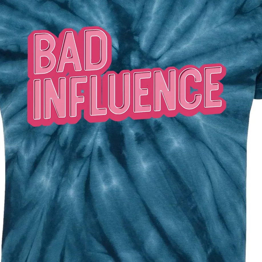 Bad Influence Pink Letters Kids Tie-Dye T-Shirt