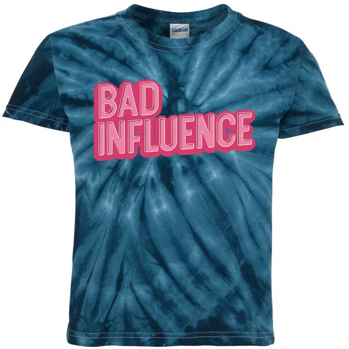 Bad Influence Pink Letters Kids Tie-Dye T-Shirt