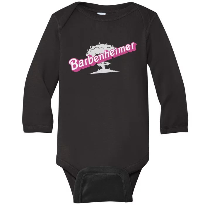 Barbenheimer In Pink Baby Long Sleeve Bodysuit