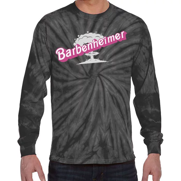 Barbenheimer In Pink Tie-Dye Long Sleeve Shirt