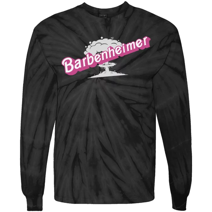 Barbenheimer In Pink Tie-Dye Long Sleeve Shirt