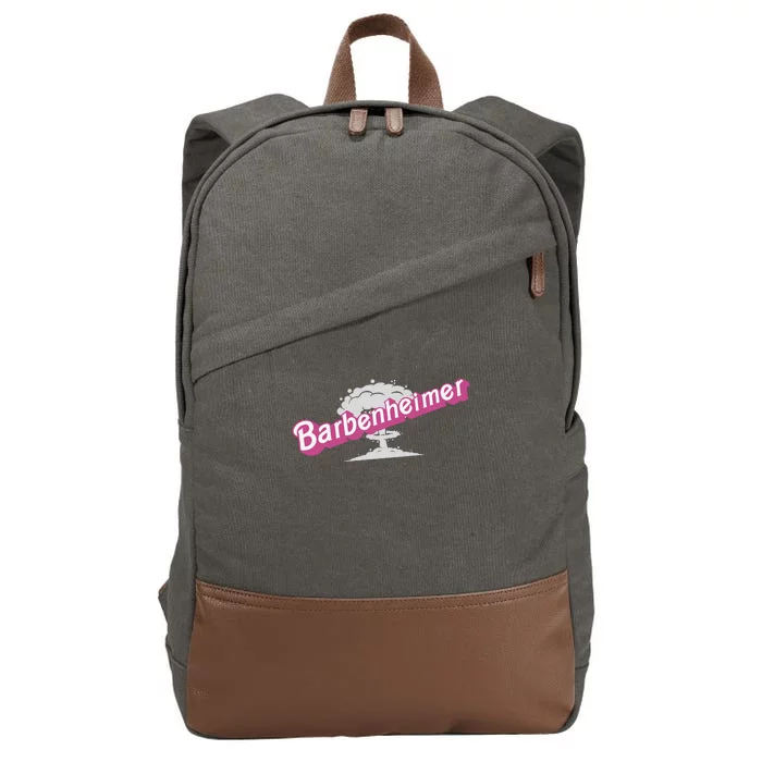 Barbenheimer In Pink Cotton Canvas Backpack