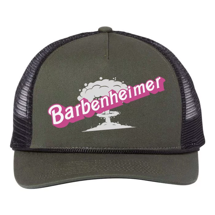 Barbenheimer In Pink Retro Rope Trucker Hat Cap