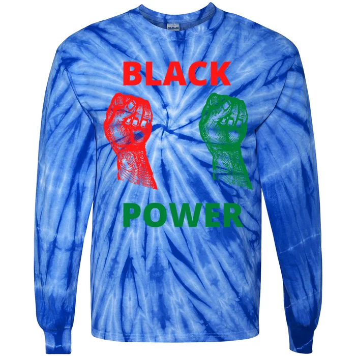 Black Is Power Beautiful Strong Visionary Revolutionary Gift Tie-Dye Long Sleeve Shirt