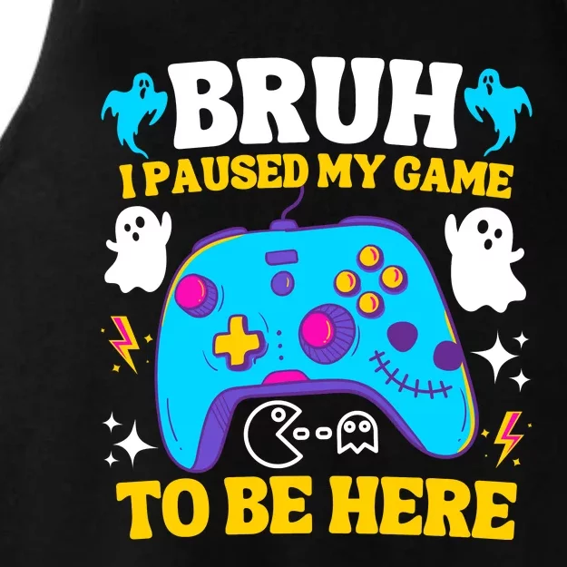 Bruh I Paused My Game To Be Here Funny Gamer Ladies Tri-Blend Wicking Tank