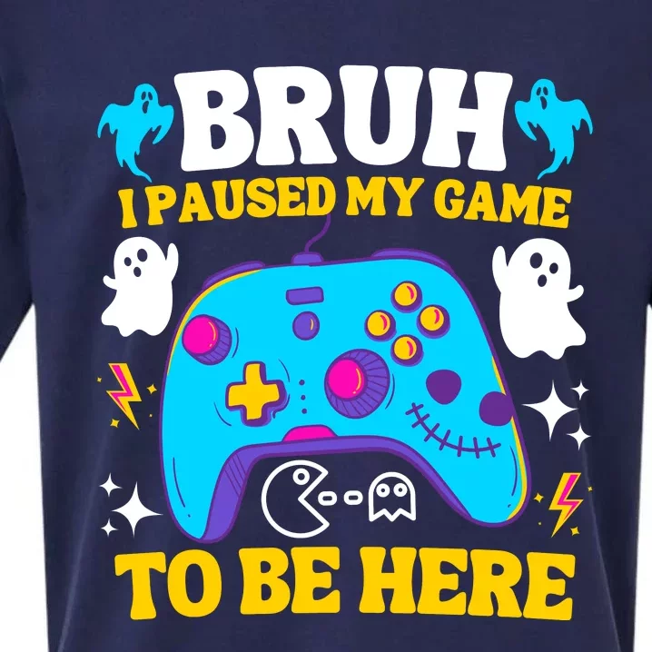 Bruh I Paused My Game To Be Here Funny Gamer Sueded Cloud Jersey T-Shirt