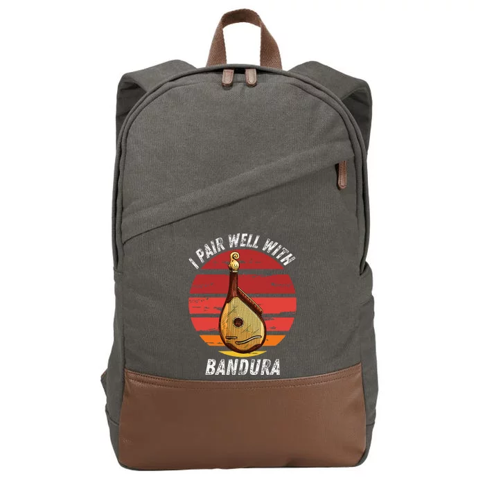 Bandura I Pair Well With Bandura Instrument Lover Cotton Canvas Backpack