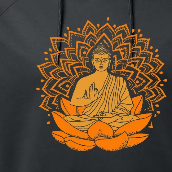 Buddha Inner Peace Relax And Let It Go Performance Fleece Hoodie