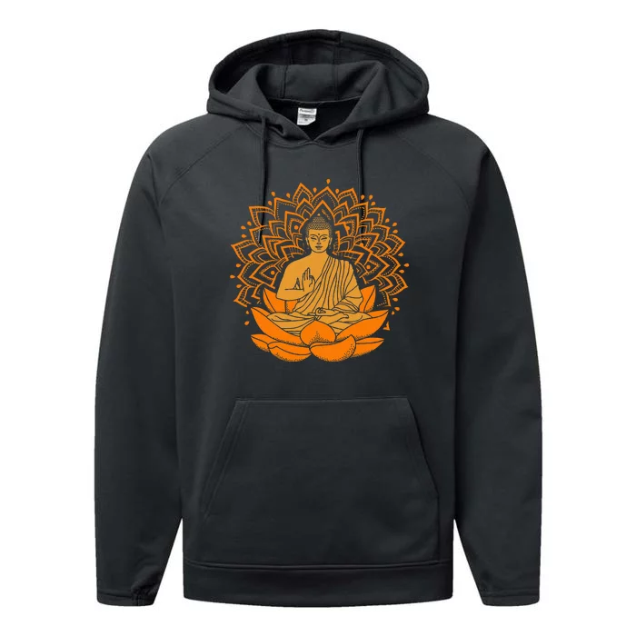 Buddha Inner Peace Relax And Let It Go Performance Fleece Hoodie