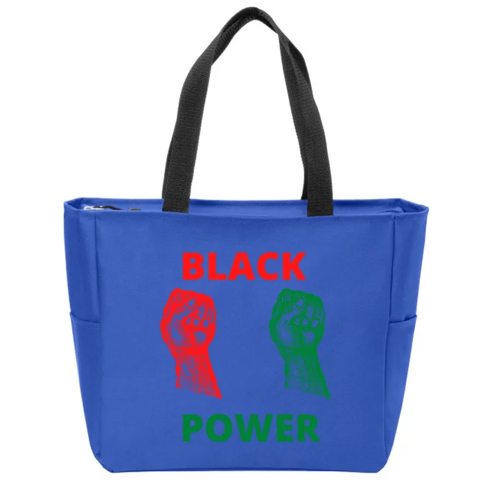 Black Is Power Beautiful Strong Visionary Revolutionary Funny Gift Zip Tote Bag