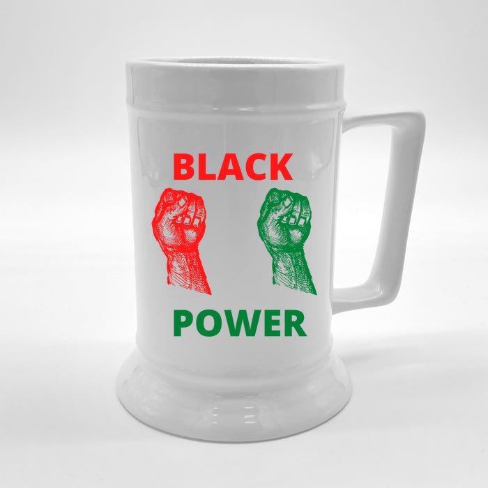 Black Is Power Beautiful Strong Visionary Revolutionary Funny Gift Front & Back Beer Stein