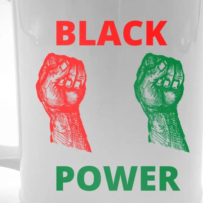 Black Is Power Beautiful Strong Visionary Revolutionary Funny Gift Front & Back Beer Stein