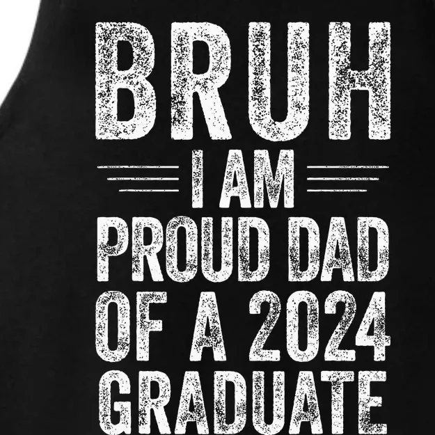 Bruh IM Proud Dad Of A 2024 Graduate Senior Ladies Tri-Blend Wicking Tank