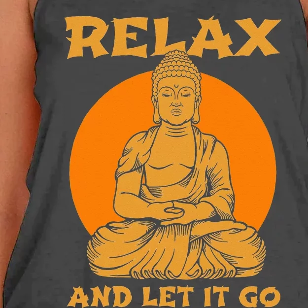 Buddha Inner Peace Relax Let It Go Buddhist Wellness Gift Women's Knotted Racerback Tank