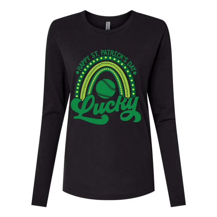 Baseball Irish Rainbow Themed St PatrickS Day Gift Womens Cotton Relaxed Long Sleeve T-Shirt