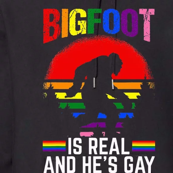 Bigfoot Is Real And Hes Gay Sasquatch Yeti Premium Hoodie