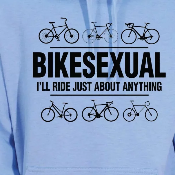 BikeSexual Ill Ride Anything Funny Biker Bicycling Gift Unisex Surf Hoodie