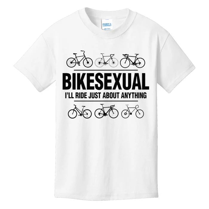 BikeSexual Ill Ride Anything Funny Biker Bicycling Gift Kids T-Shirt