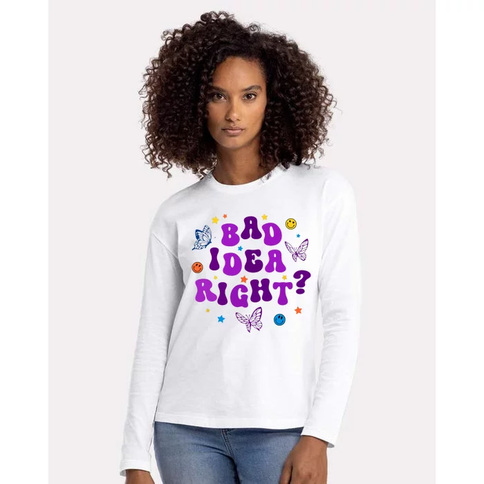 Bad Idea Right Guts 2024 Womens Cotton Relaxed Long Sleeve T-Shirt