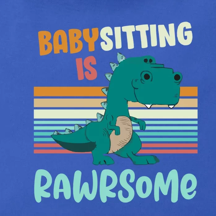 Babysitting Is Rawrsome Awesome Sitter Dinosaur Gift Zip Tote Bag