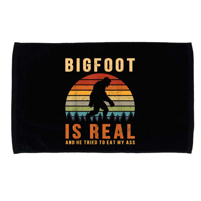 Bigfoot Is Real And He Tried To Eat My Ass Funny Sasquatch Microfiber Hand Towel