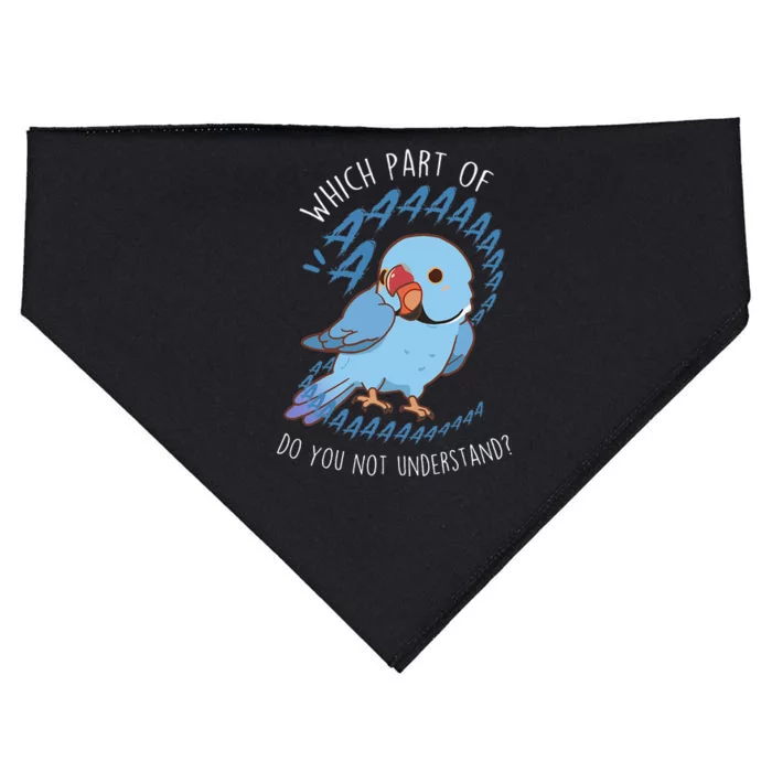 Blue Indian Ringneck Parrot Aaa Funny Cute Pet Bird Mom Dad USA-Made Doggie Bandana