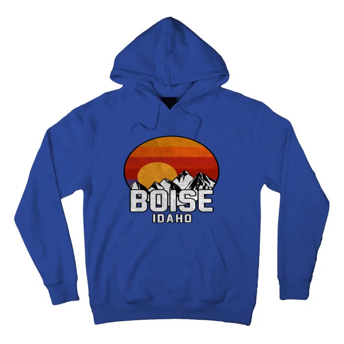 Boise Idaho Retro Mountain Sunset Gift Tall Hoodie