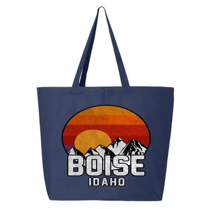 Boise Idaho Retro Mountain Sunset Gift 25L Jumbo Tote