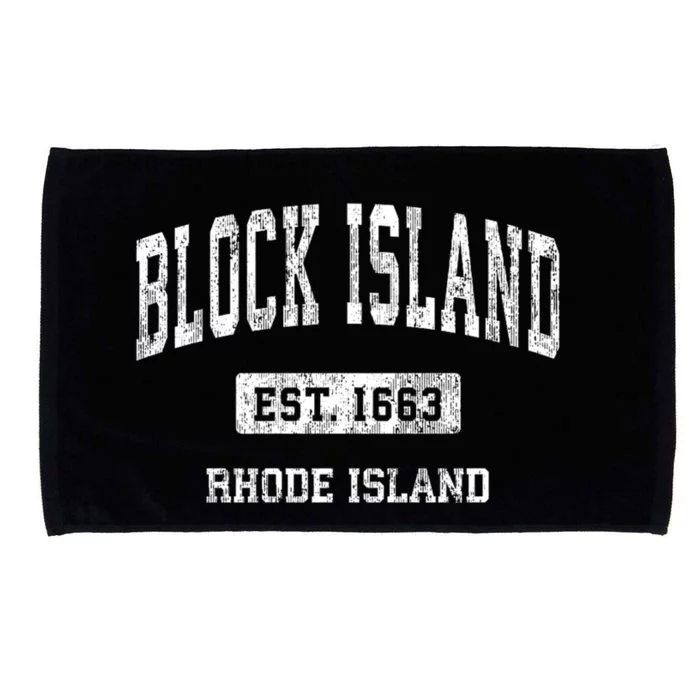 Block Island Rhode Island Ri Vintage Athletic Sports Microfiber Hand Towel